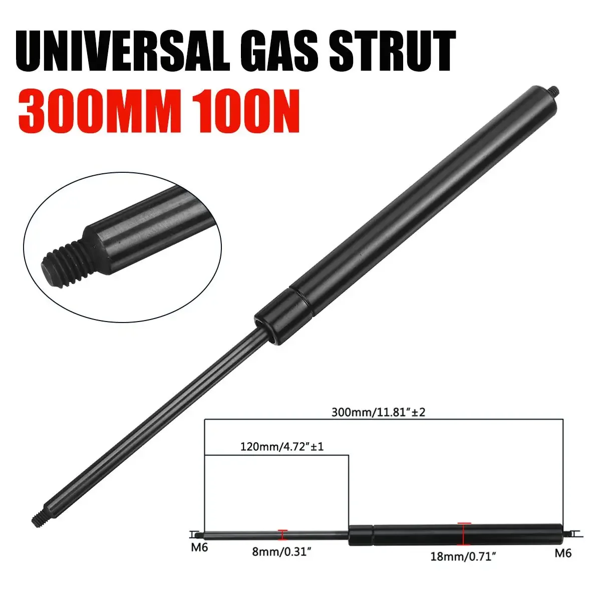 Window Lock Bar - 2pcs 200-500mm 100N 8mm Car Gas