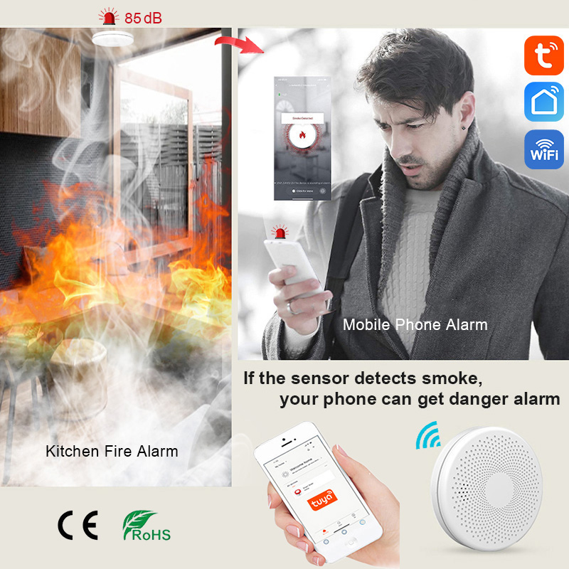 2 in 1 Version WiFi Tuya Smart - Smoke Detector Interconnected reseña y precio