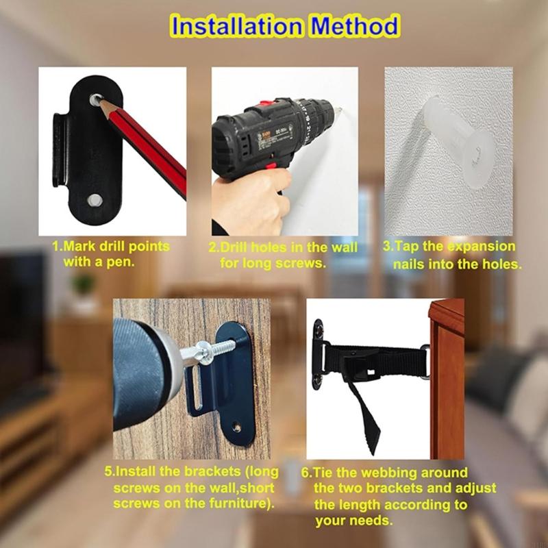 Adjustable Anti Fall Furniture - Earthquake Anchor Strap reseña y precio