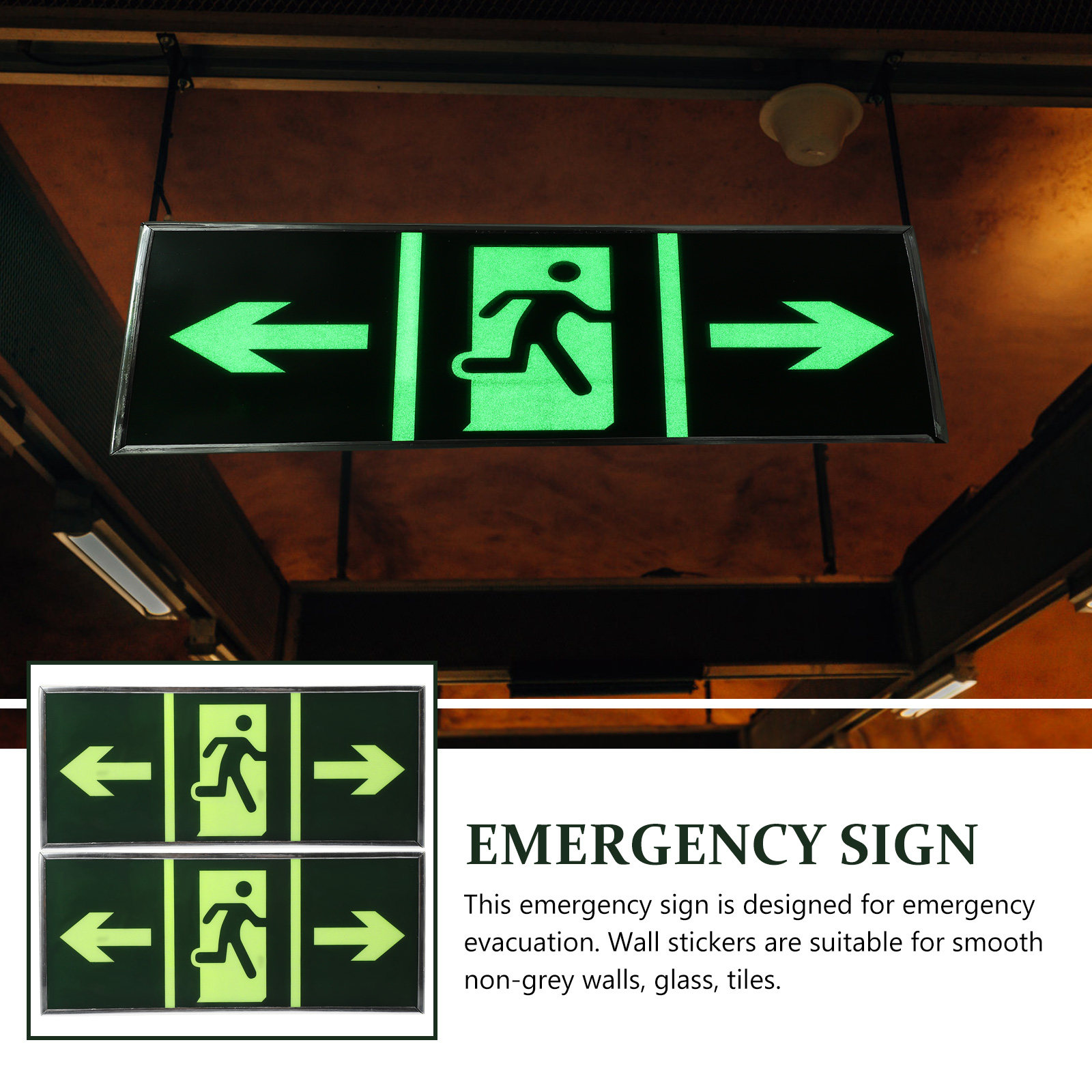2Pcs Luminous Emergency Exit S - Emergency Exit Sign reseña y precio