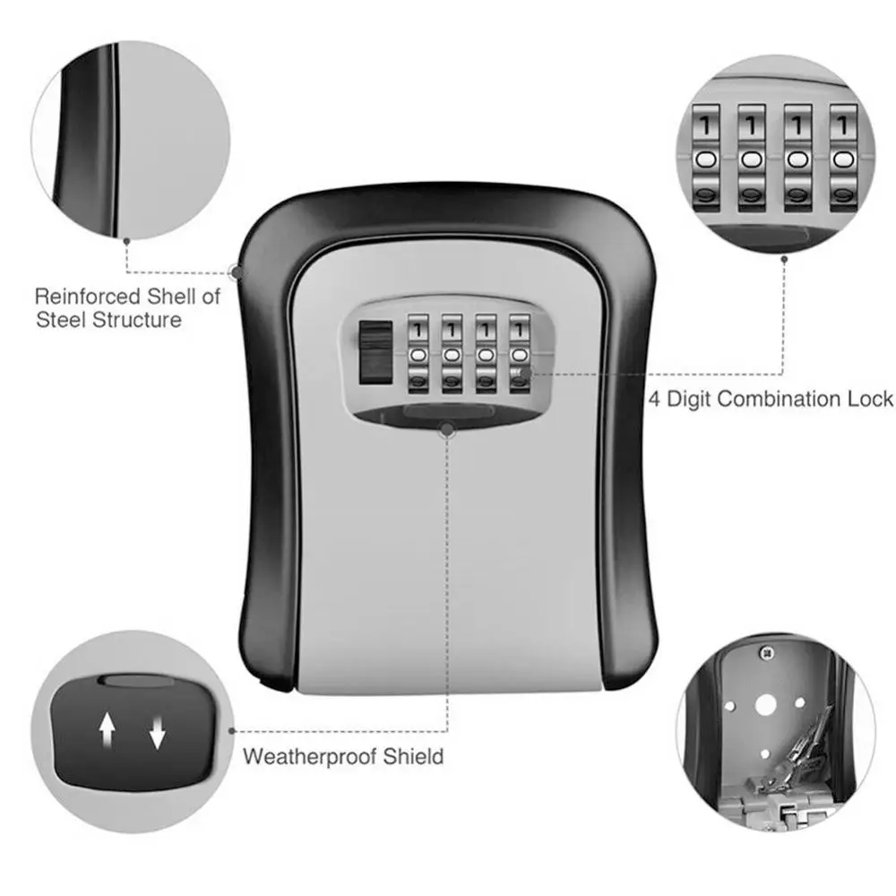Wall Mount Key Lock Box 4 Digi - Lockbox Key Secure reseña y precio