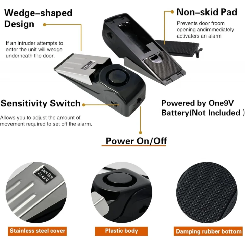120db Wireless Door Stop Stopp - Door Stop Alarm reseña y precio