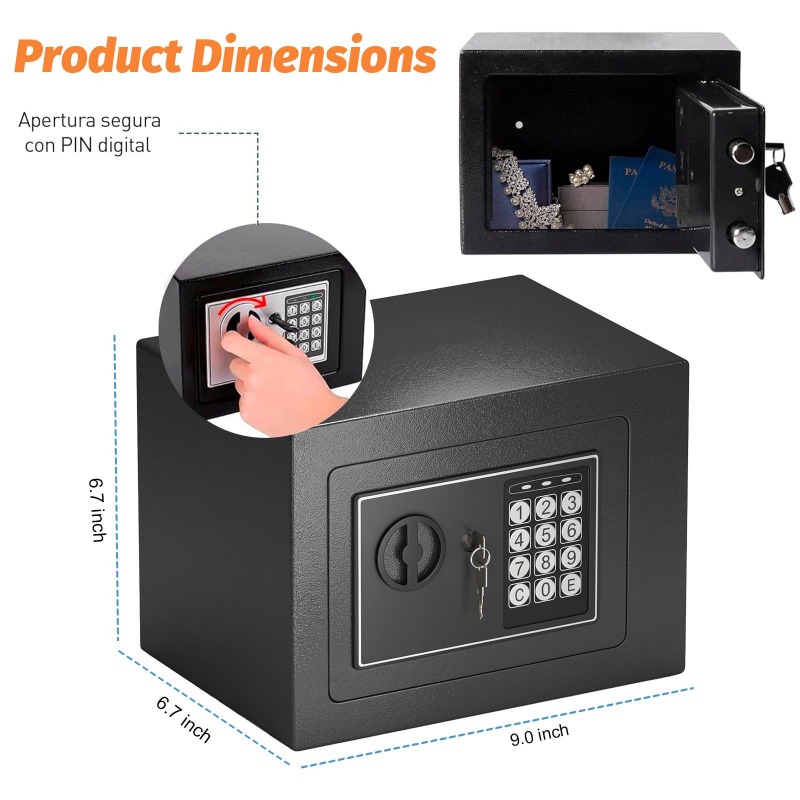 Digital Electronic Safe Box wi - Lockbox Key Secure reseña y precio