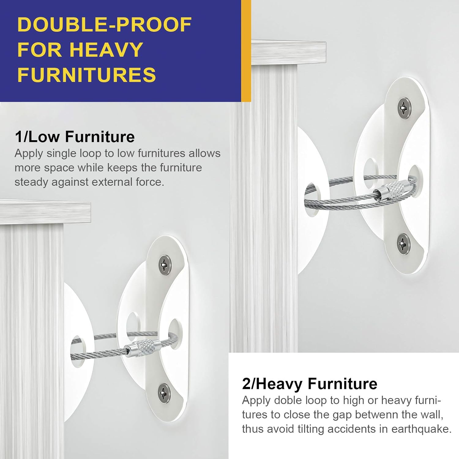 6 Set Furniture Wall Anchors A - Earthquake Anchor Strap reseña y precio