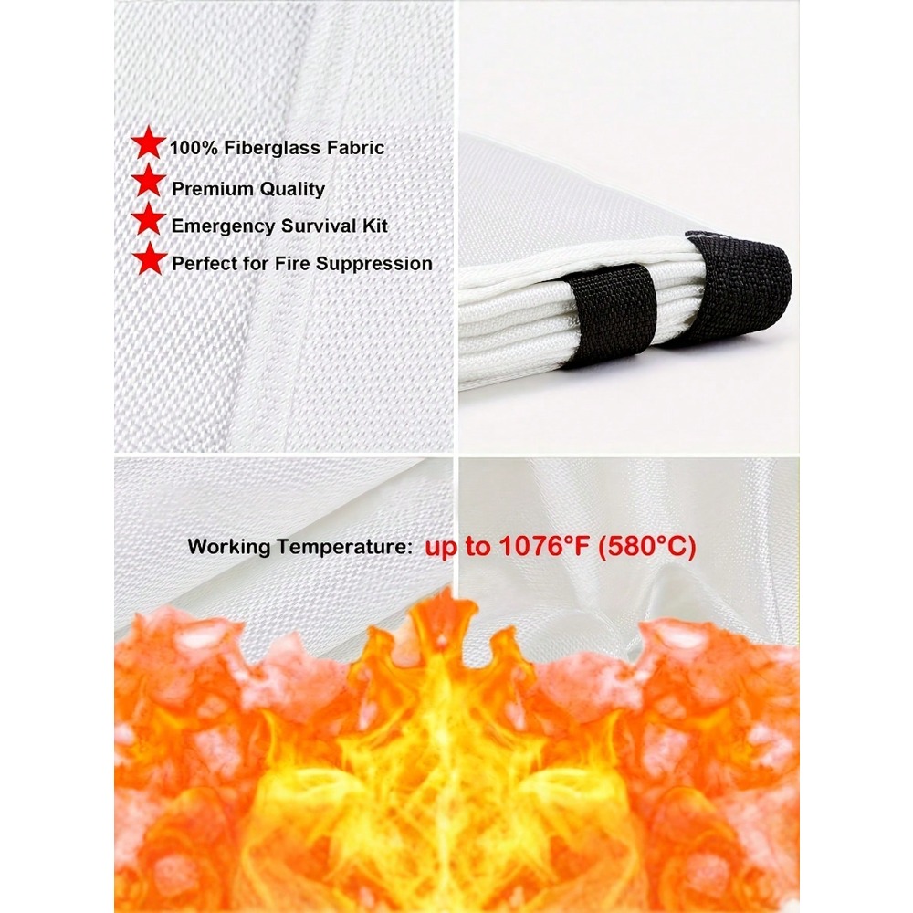 Fire Blanket 39.37 X 39.37 Inc - Fire Blanket Kitchen reseña y precio
