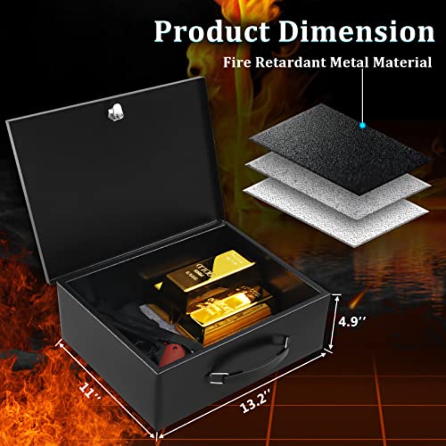 Portable Metal Safe Box with K - Fire Safe Document reseña y precio