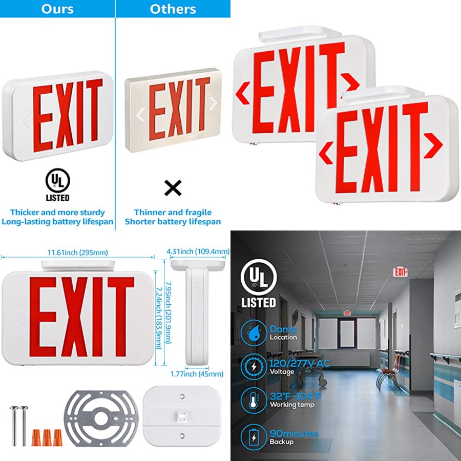 LED Exit Sign, Emergency Exit  - Emergency Exit Sign reseña y precio