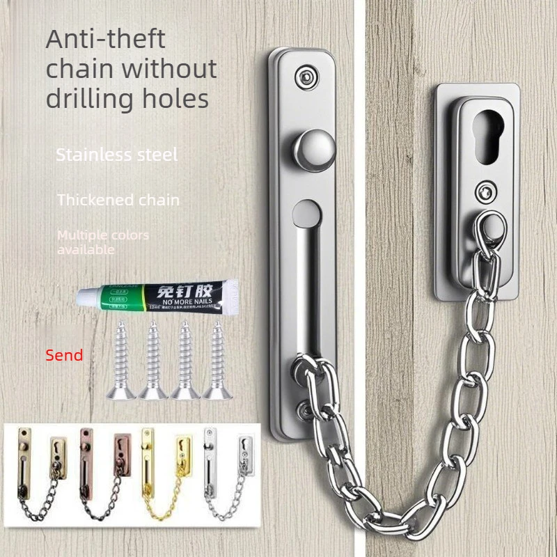 No Drill Stainless Steel Secur - Security Chain Door reseña y precio