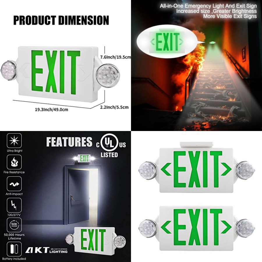 Emergency Exit Light, Adjustab - Emergency Exit Sign reseña y precio
