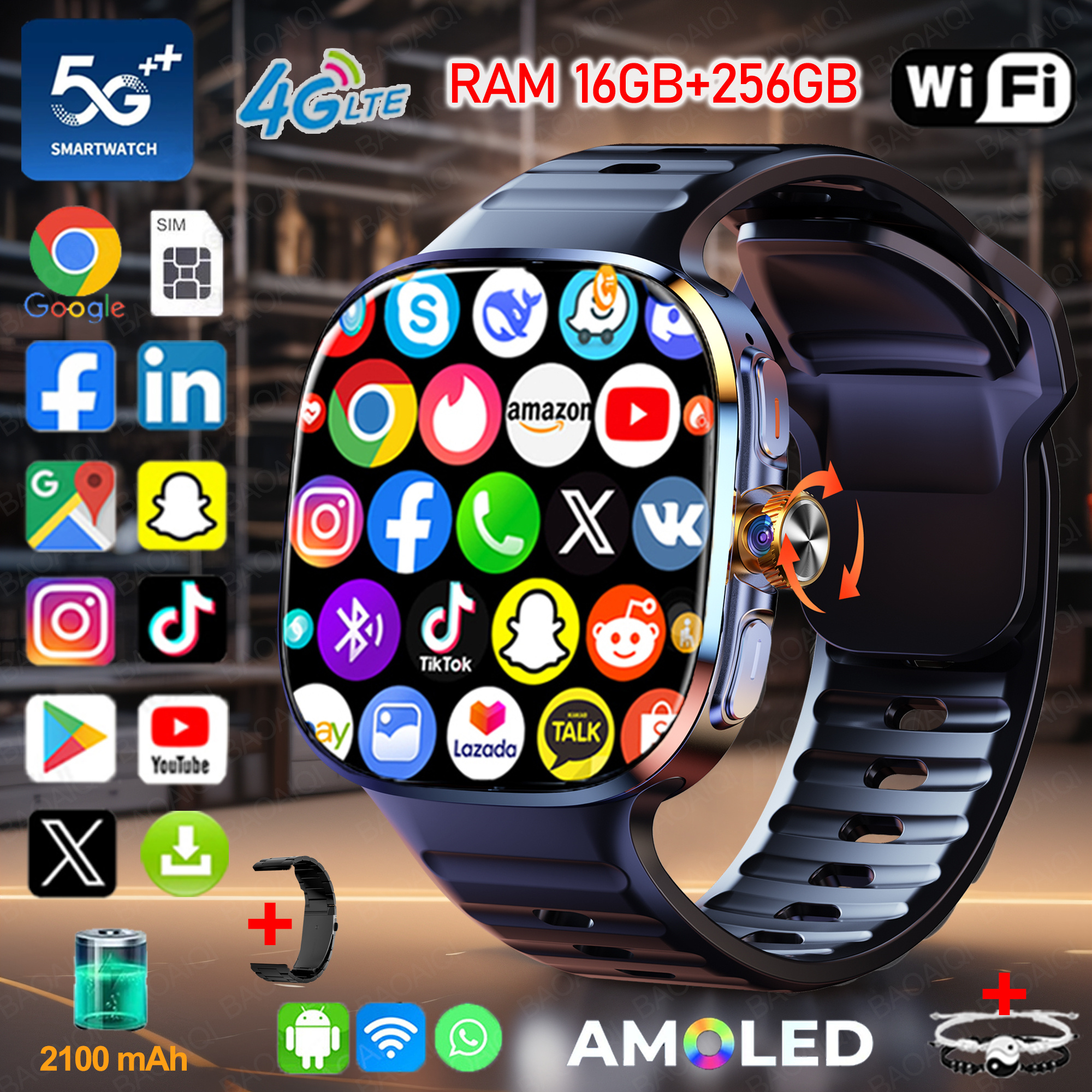 New Large Screen Smartwatch 4G - Window Lock Bar reseña y precio