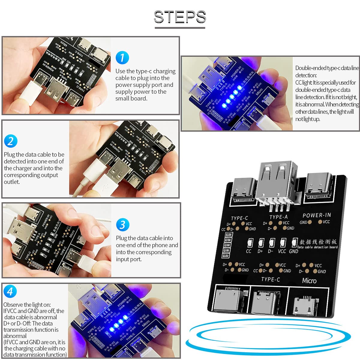 DT3 Data Cable Detection Board - Co Detector Plug reseña y precio