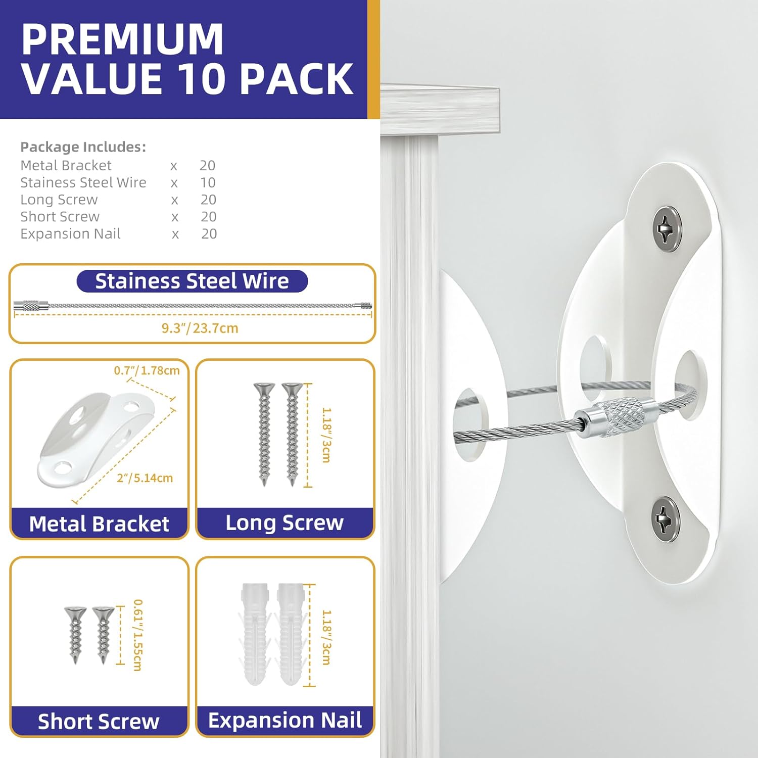 Furniture Anchors (10 Pack), F - Earthquake Anchor Strap reseña y precio