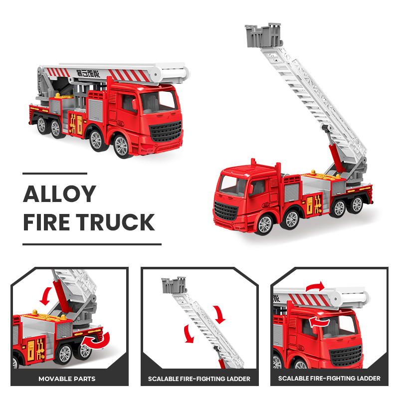 1:55 Diecast Fire Truck Model  - Fire Escape Ladder reseña y precio