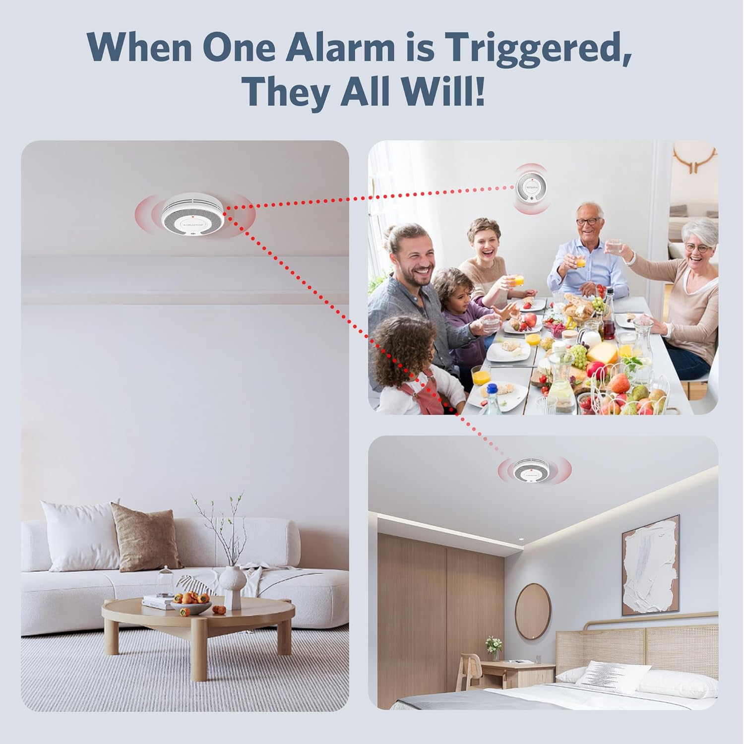 Wireless Interlinked(433MHz)+T - Smoke Detector Interconnected reseña y precio