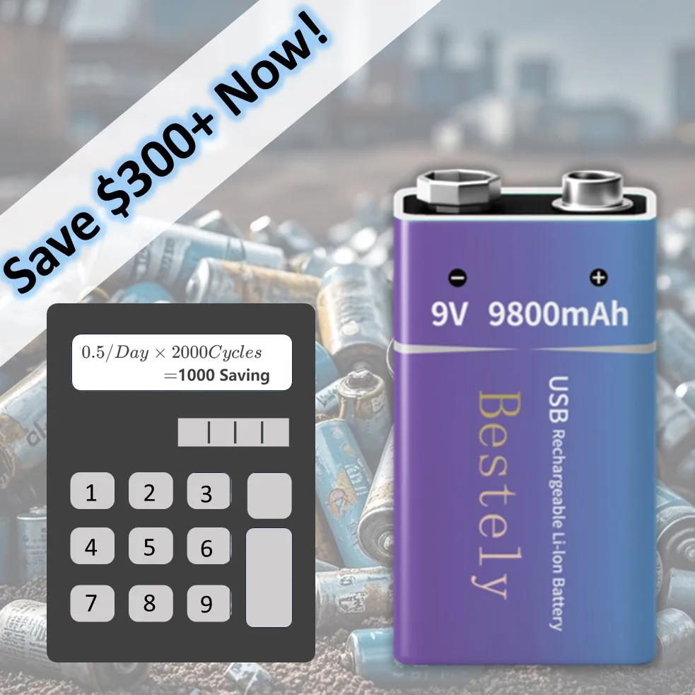 Rechargeable 9V Battery, 9800m - Smoke Detector Interconnected reseña y precio