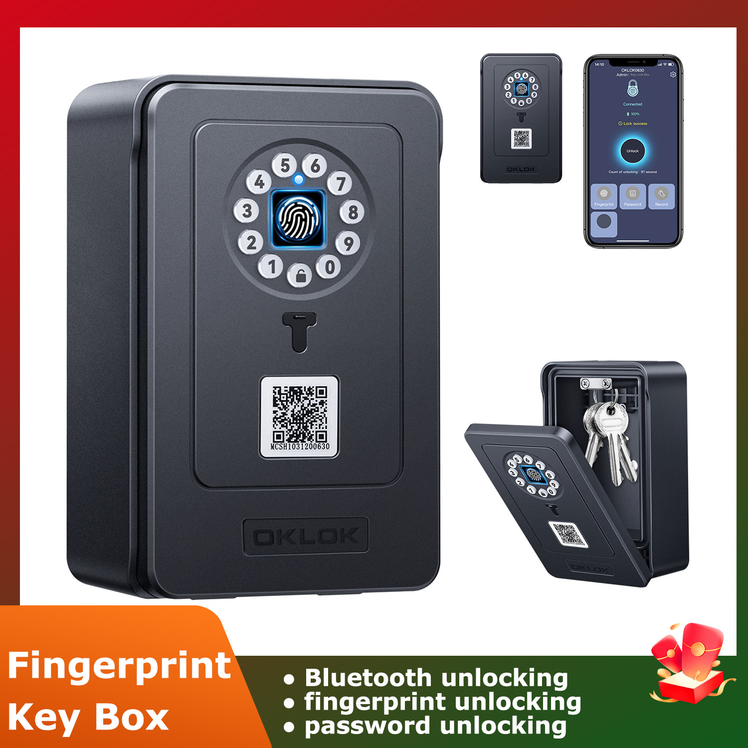 Wireless Smart lock Box Blueto - Lockbox Key Secure reseña y precio
