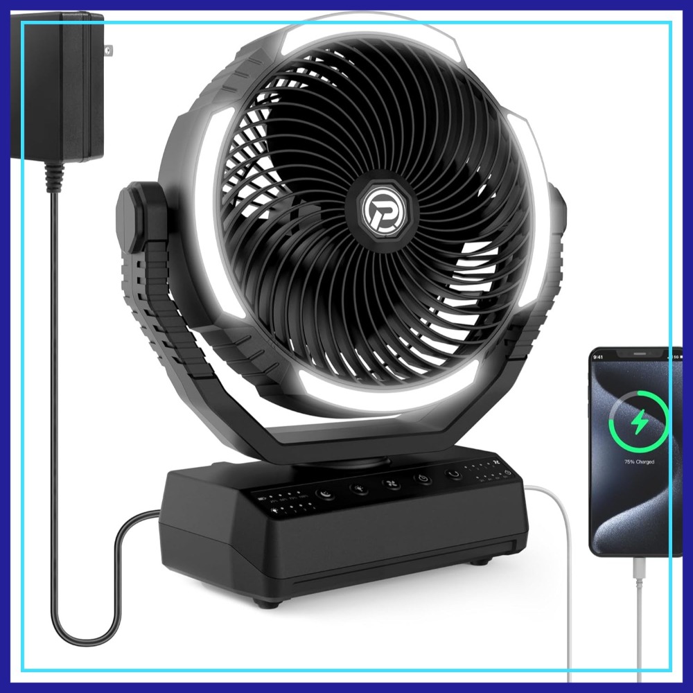 20000mAh Camping Fan with Ligh - Power Outage Light reseña y precio