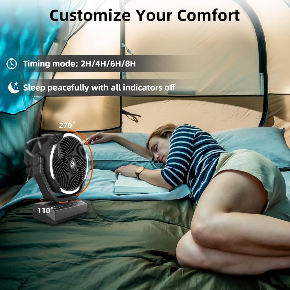 20000mAh Camping Fan with Ligh - Power Outage Light reseña y precio