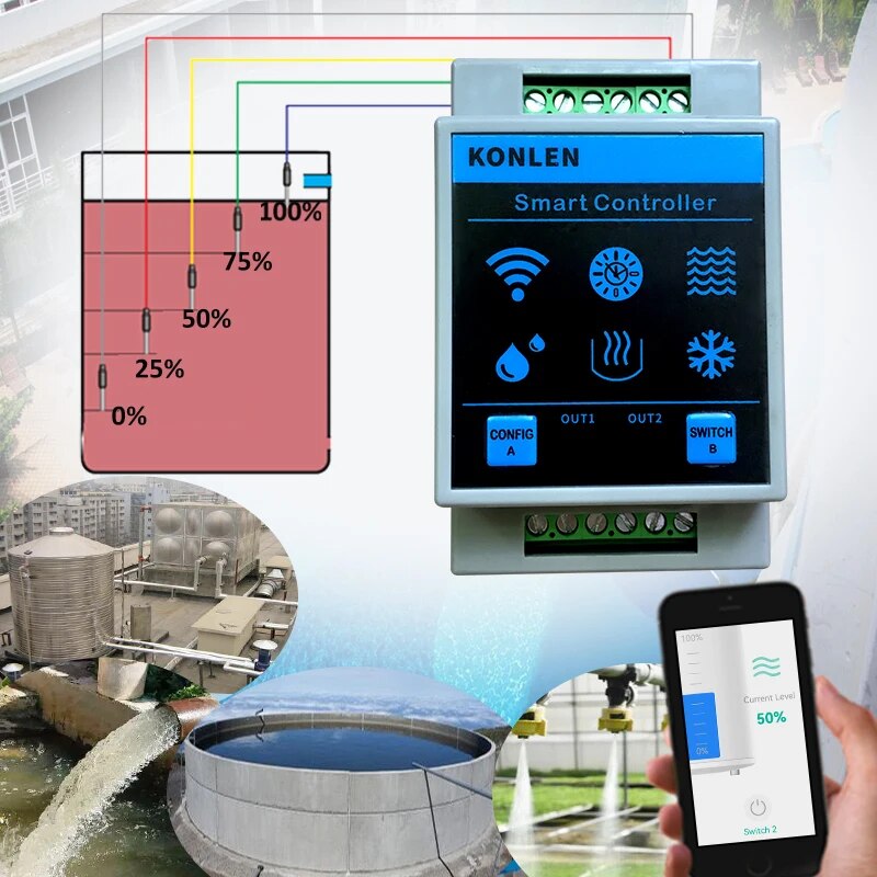 KONLEN Tuya Water Level Sensor - Water Alarm Sensor reseña y precio