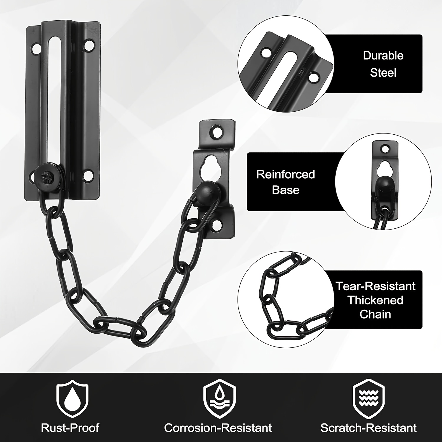 2 Pack Door Chain Lock Black,  - Security Chain Door reseña y precio