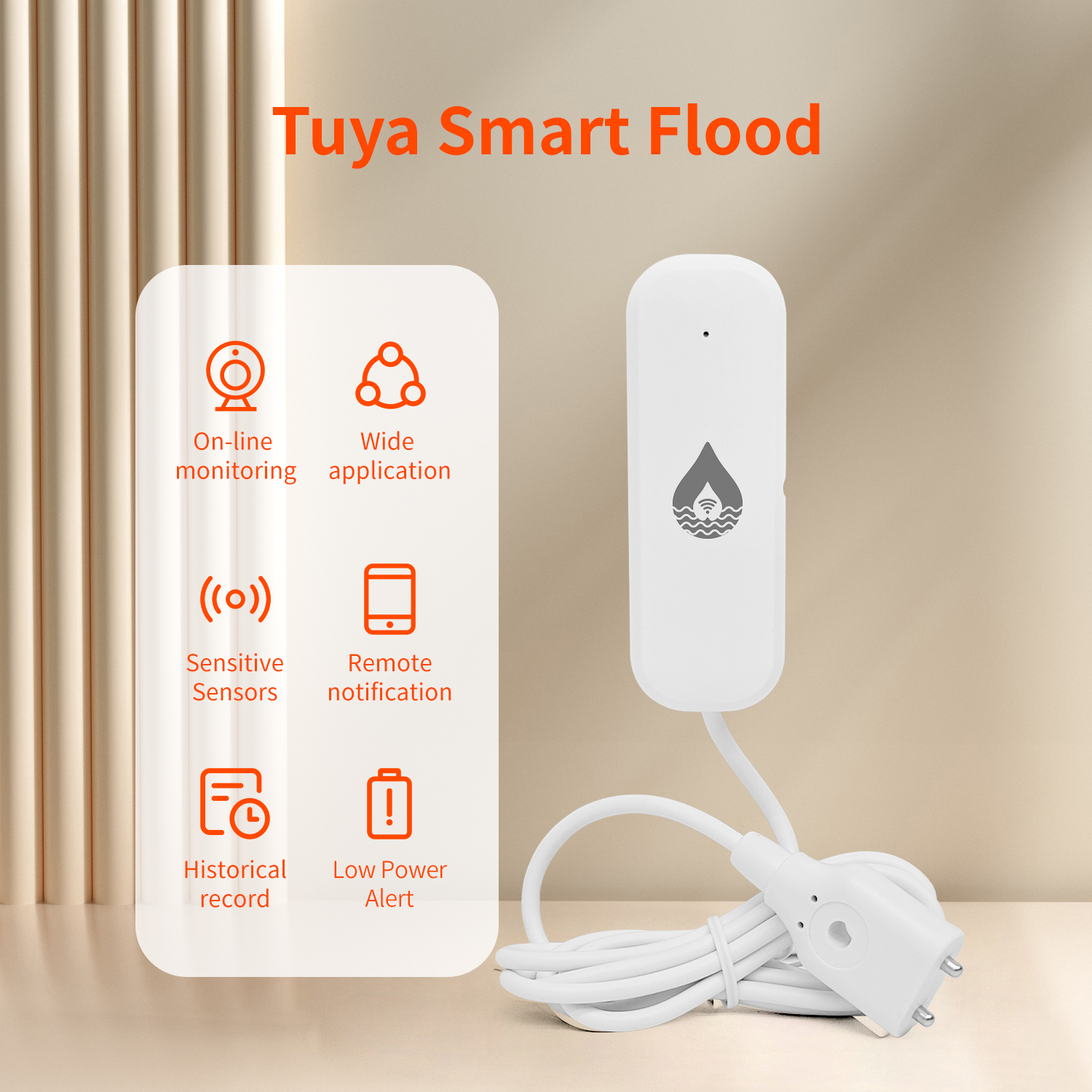 YFK Tuya WiFi Water Leakage Se - Water Alarm Sensor reseña y precio