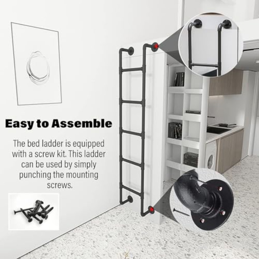 Wall Mounted Metal Step Ladder - Fire Escape Ladder reseña y precio