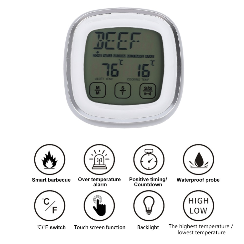 Touch Screen Digital Meat Ther - Pool Alarm Float reseña y precio