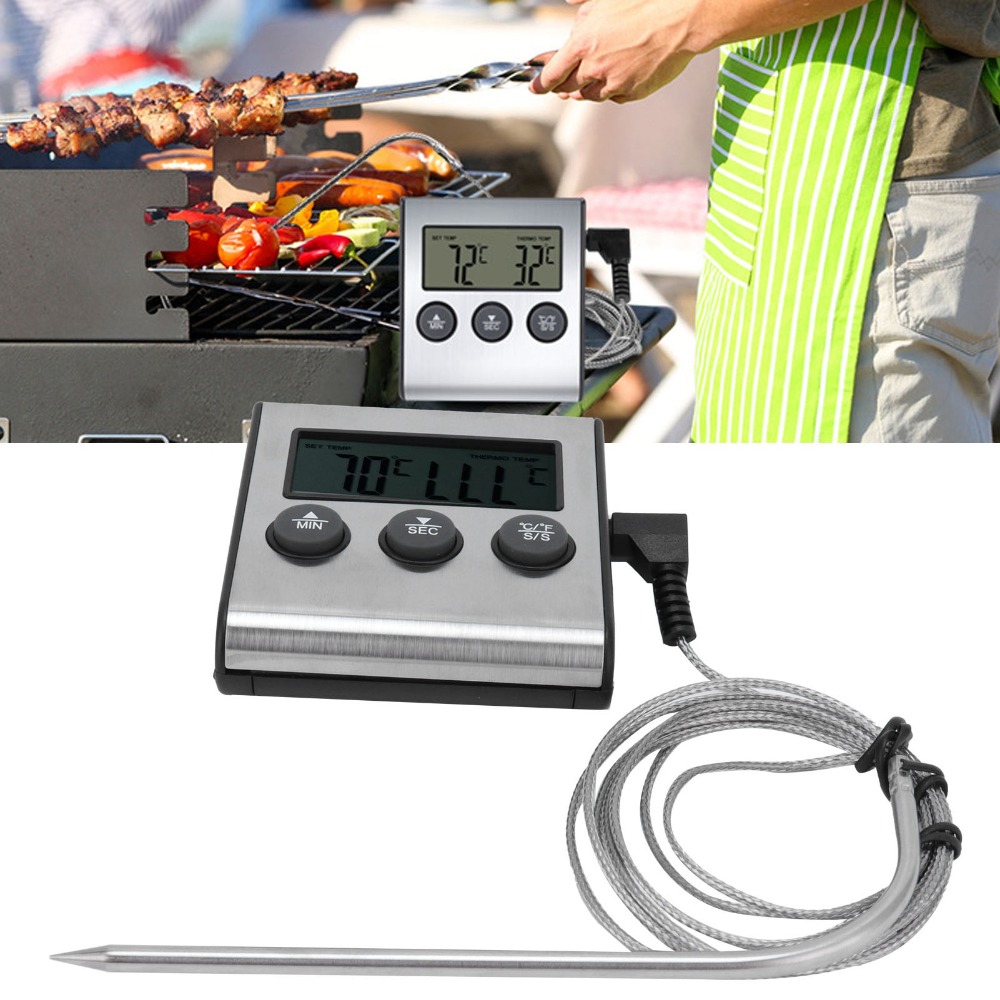 Silver Digital BBQ Meat Thermo - Pool Alarm Float reseña y precio