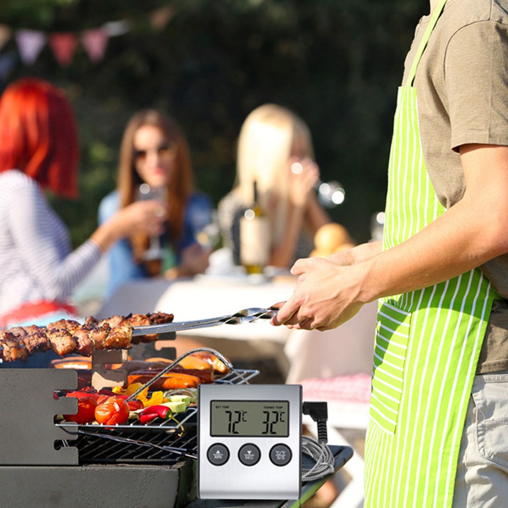 Silver Digital BBQ Meat Thermo - Pool Alarm Float reseña y precio
