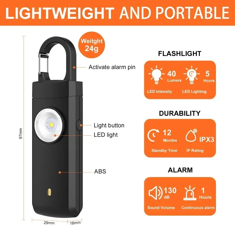 Self Defense LED Flashlight US - Personal Alarm Keychain reseña y precio