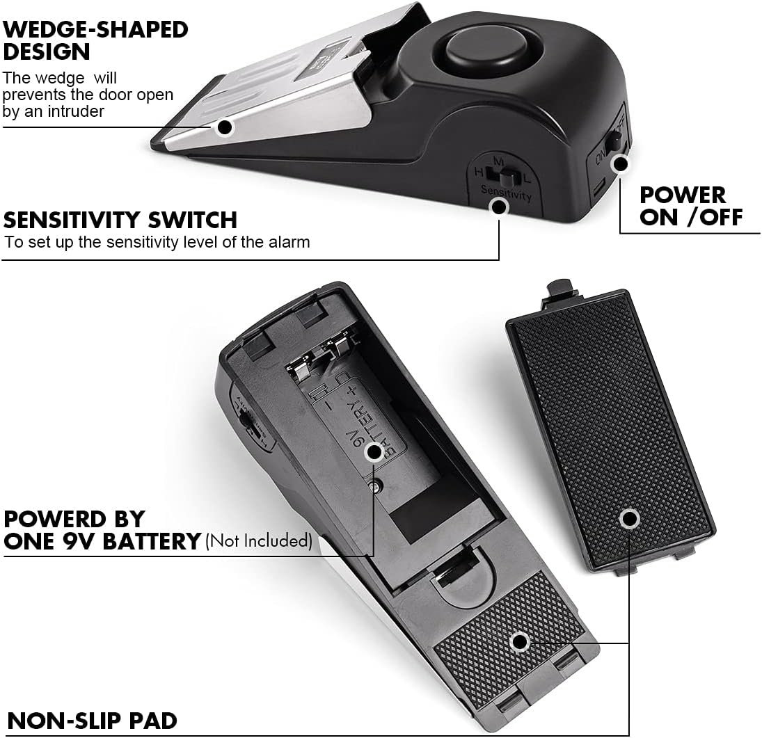 1/2Pcs Portable Travel 120 DB  - Door Stop Alarm reseña y precio