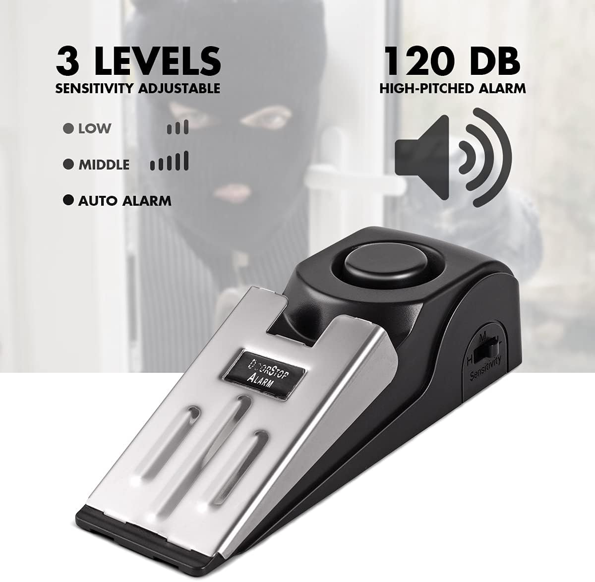 1/2Pcs Portable Travel 120 DB  - Door Stop Alarm reseña y precio